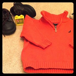 Nautical zip-up pullover